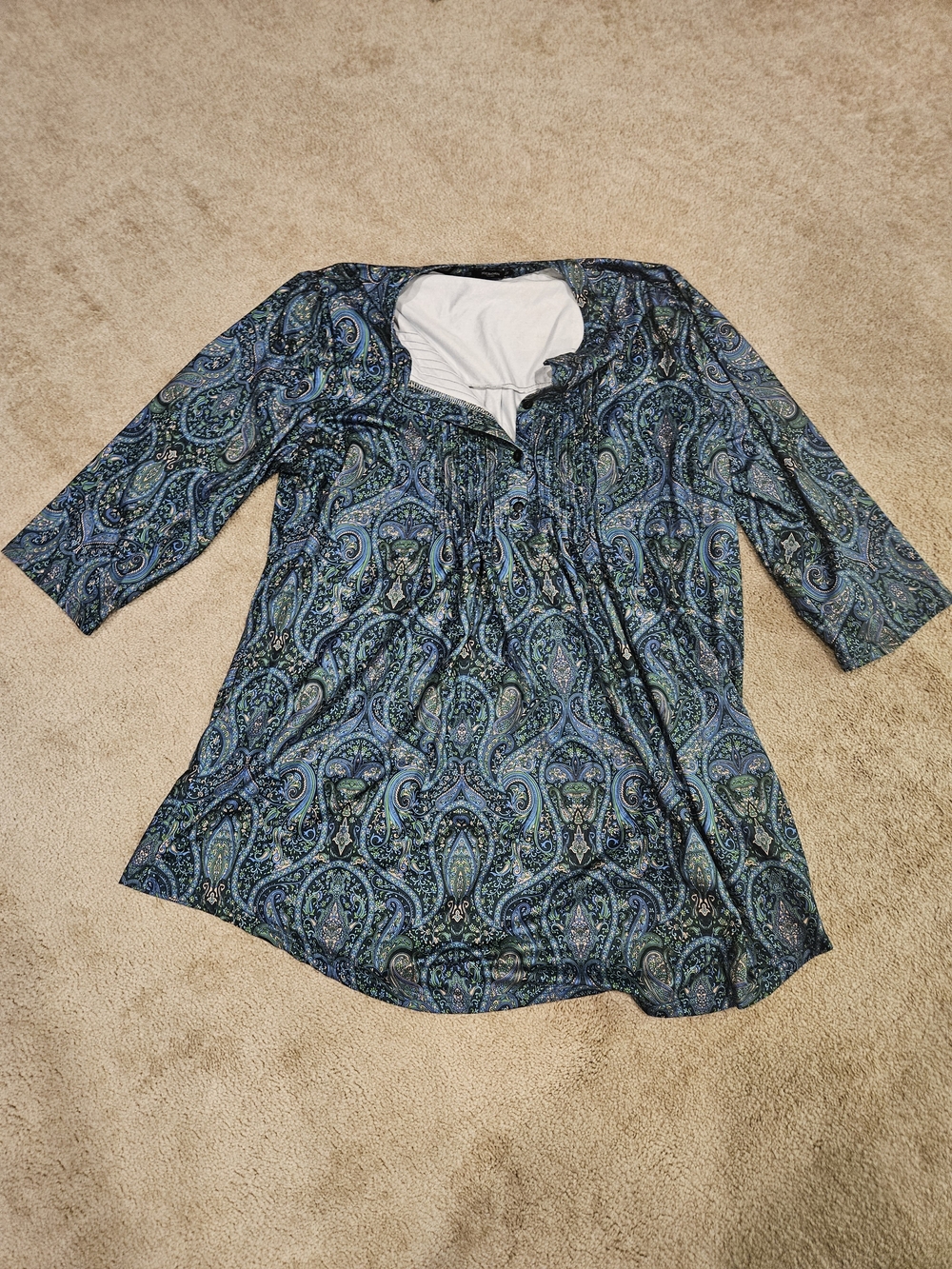 Reborn Blue and Green Paisley Blouse